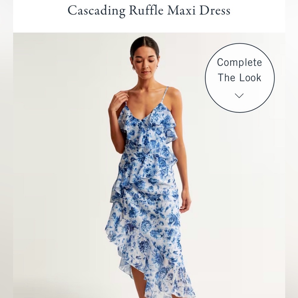Cascading Ruffle Maxi Dress - Abercrombie. Size L